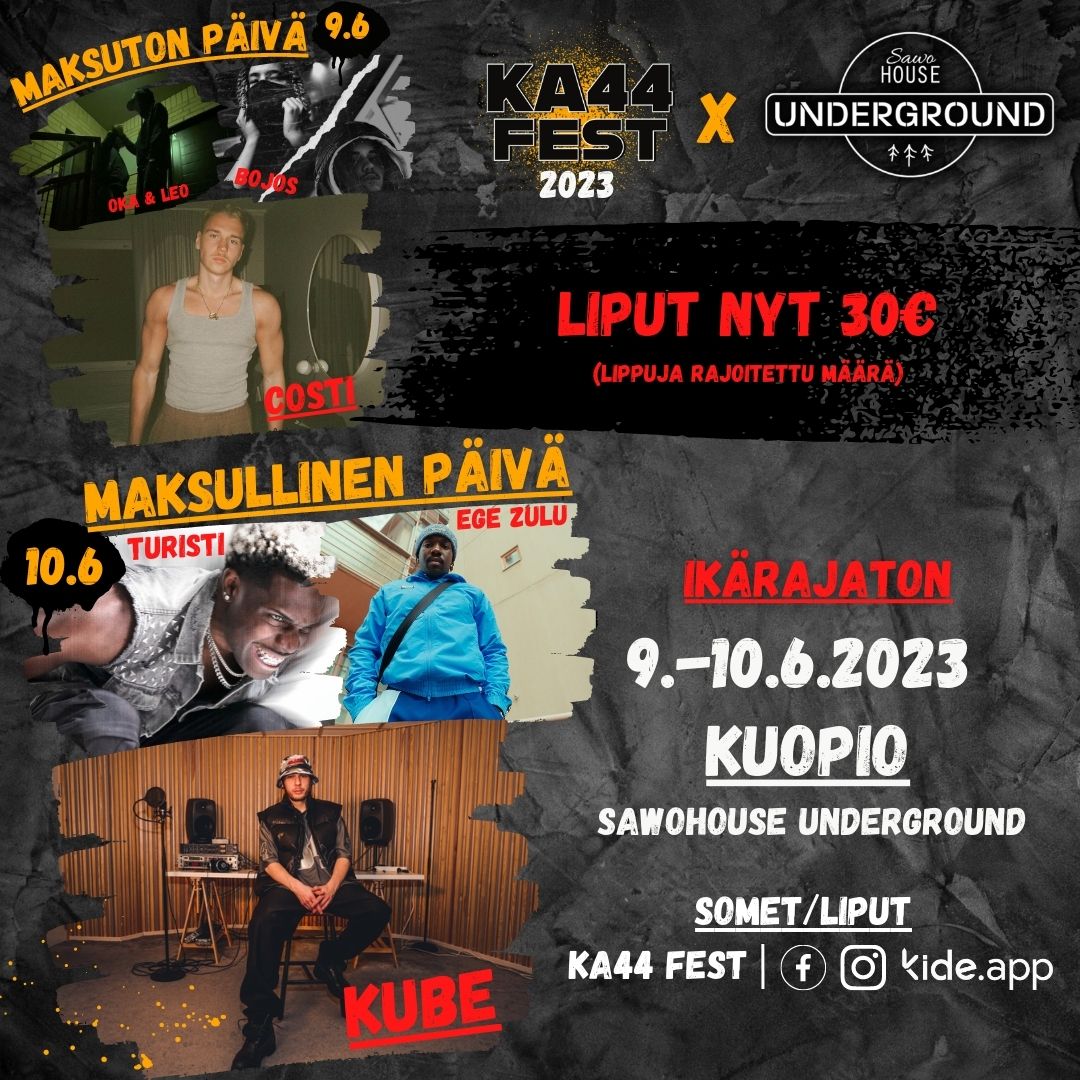 Ikärajaton nuorten musiikkitapahtuma kokoaa nuoret yhteen Kuopiossa, mukana 4 Suomen kovinta rap artistia